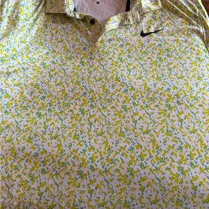 Nike Men’s Printed Golf Polo Shirt - Yellow/Green
